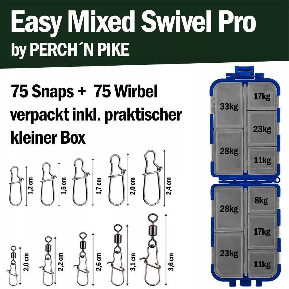 Easy Mixed Swivel Pro Set - 150 Wirbel & Snaps im Set inkl. Box